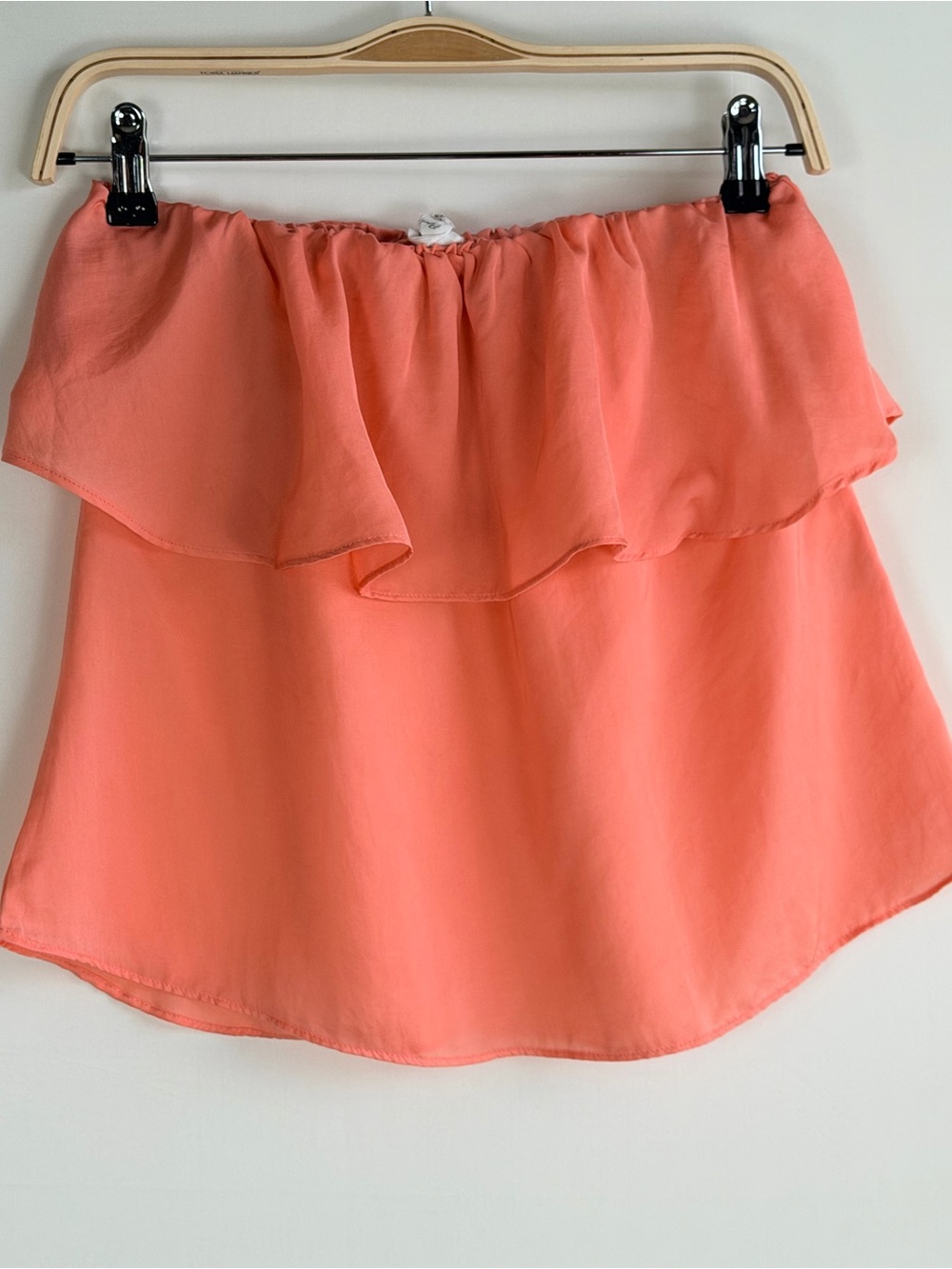 Flawless Coral Off Shoulder Ruffle Blouse Small
